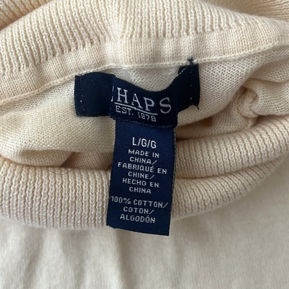 NWOT Chaps Turtleneck Cotton Ivory Sweater Lightweight Size L - Picture 11 of 11